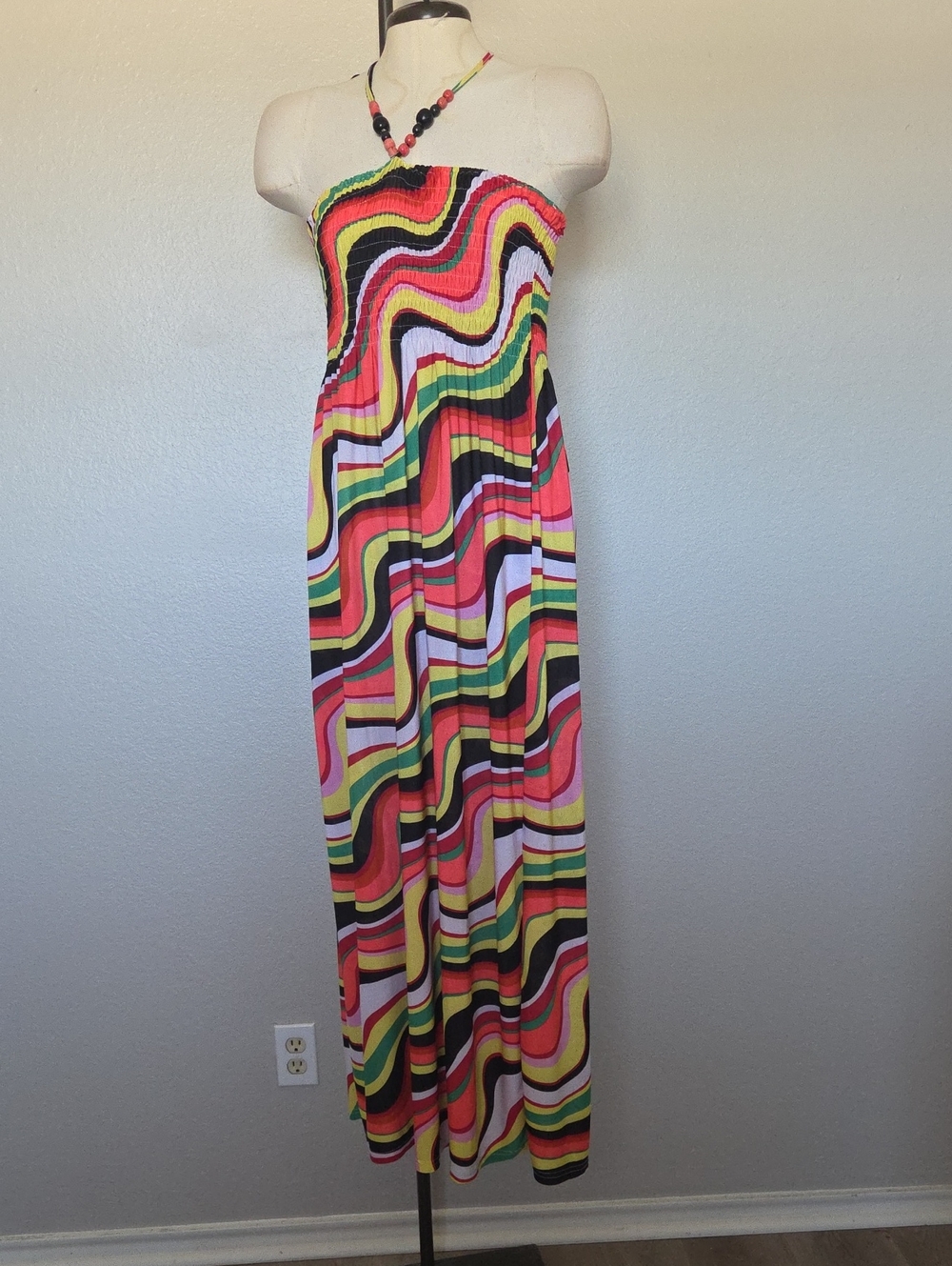 Colorwave Strapless Maxi Dress - Multicolor